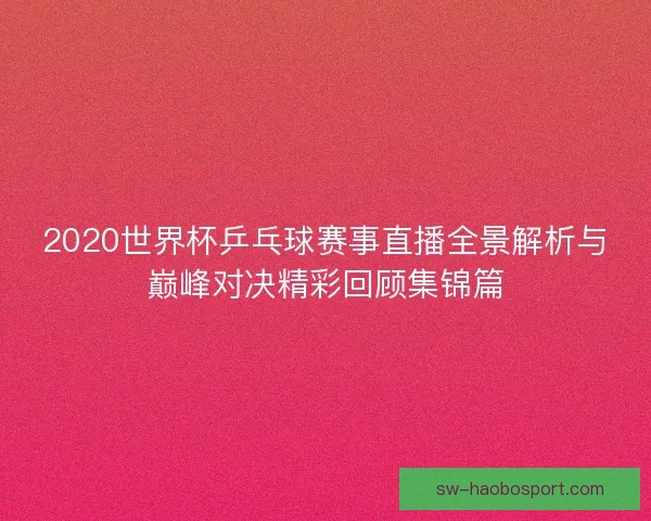 2020世界杯乒乓球赛事直播全景解析与巅峰对决精彩回顾集锦篇 2020世界杯乒乓球赛事直播全景解析与巅峰对决精彩回顾集锦篇